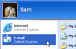 Öppna Outlook Express med hjälp av Start-menyn